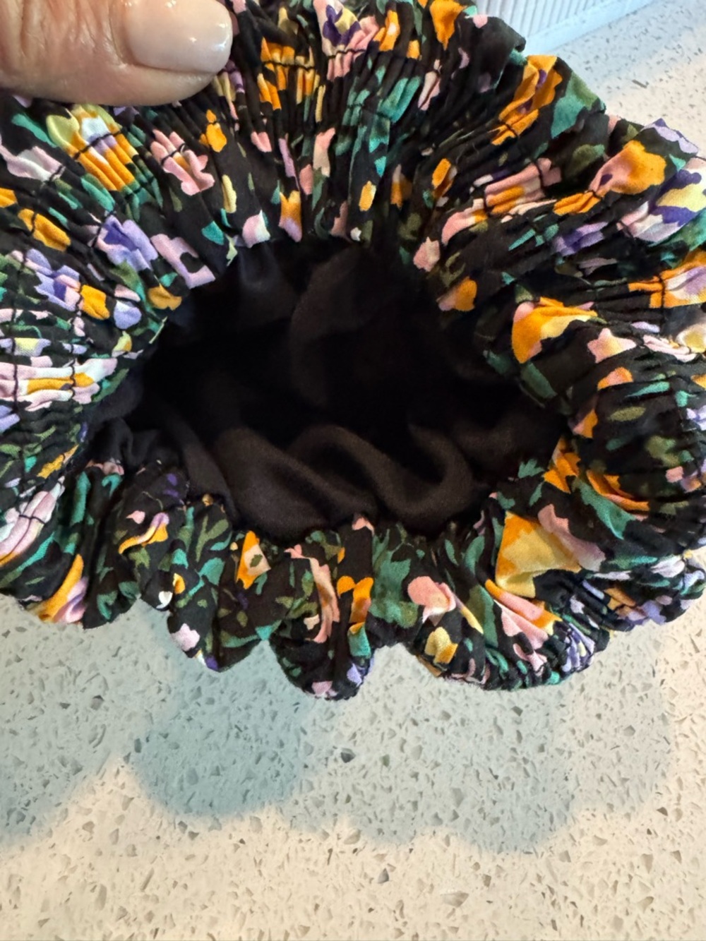 Hyacinth House Smocked Floral Midi Dress in Black with Yellow‎ & Pink Blooms M - Picture 11 of 11